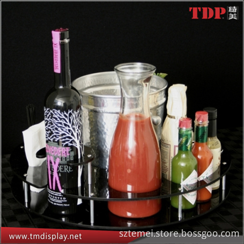 LED lighting customized acrylic bottle service tray with shot glass holder